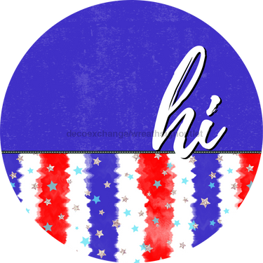 Patriotic Door Hanger Hi Dco - 01517 - Dh 18’ Round Wood